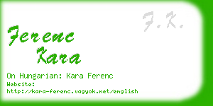 ferenc kara business card